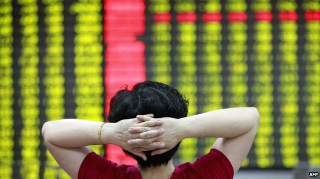 Jittery China shares fall yet again more than 8% amid growth fears